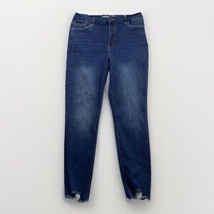 Refuge Columbia Curvy Distressed Raw Hem Women's Size 11 Dark Blue Denim Jeans